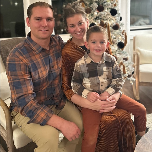 Rust Ribbed Velvet Dress - Picture 4 of 4